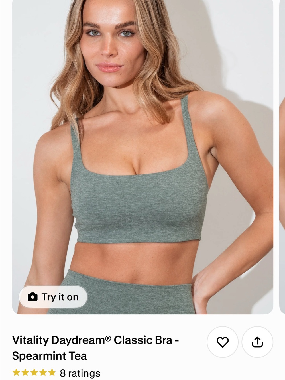 Seamless Square-Neck Sports Bra in Spearmint
